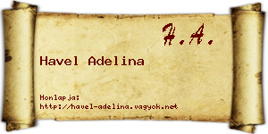Havel Adelina névjegykártya